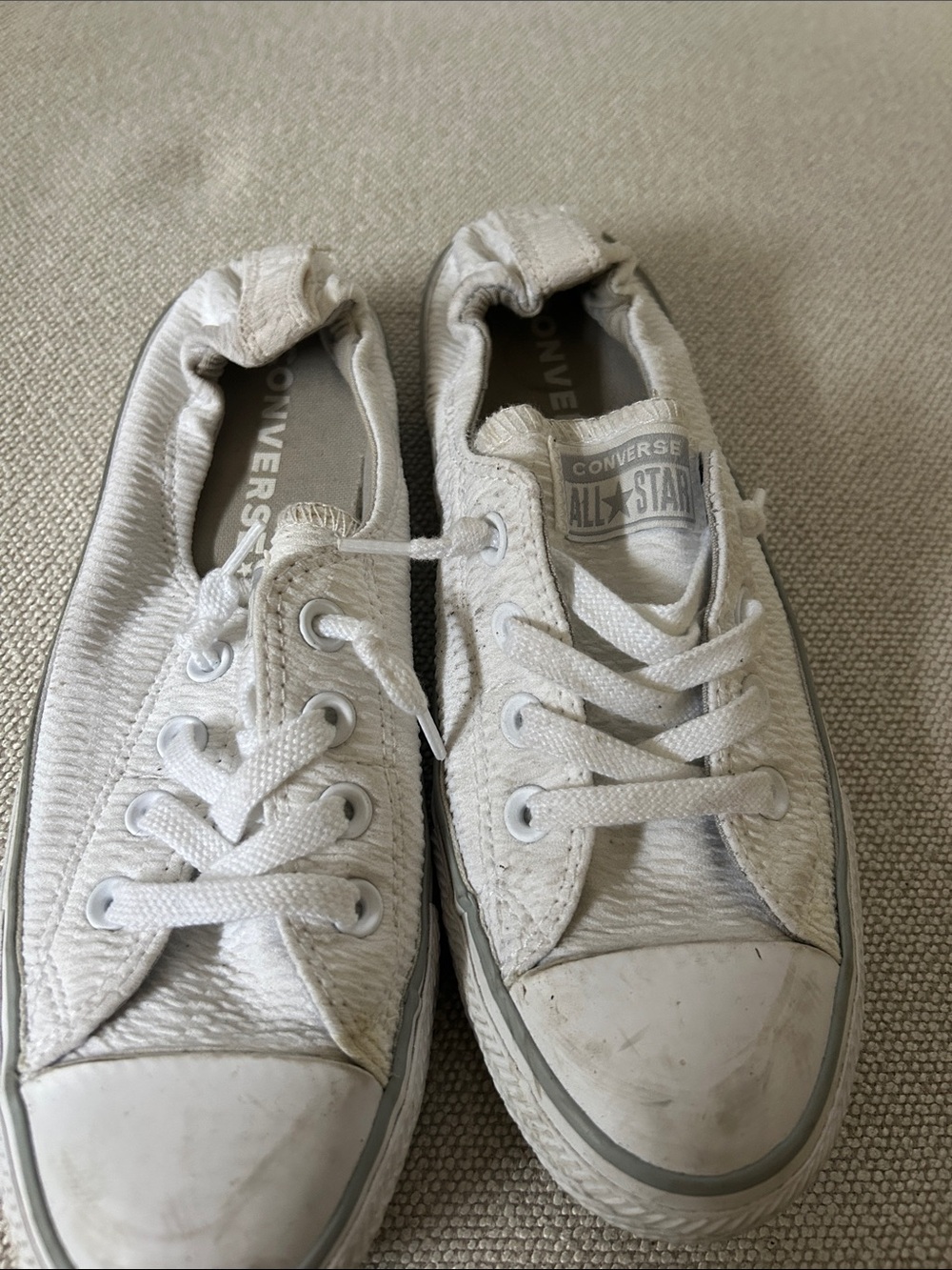 Converse White Low-Top Canvas Slip-On Sneakers